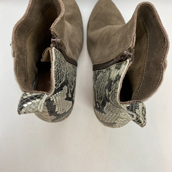 Naughty Monkey Sz 8.5 Woman's bootie Snake like Leather Side Zip Fashion boots - Picture 8 of 11